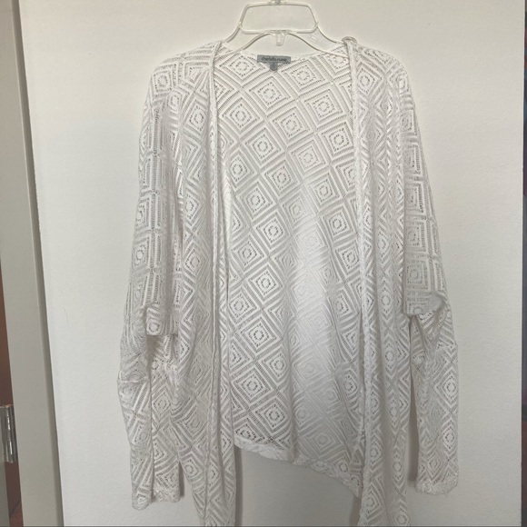 Charlotte Russe Sweaters - Target White Cut-Out Design Cardigan
